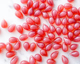 6x9mm Side Drilled Teardrops Milky Rose Pink Czech Glass Smooth Pressed Glass Drop Bead 0EVE1428