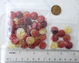 14mm Dahlia Flower Large Coin Beads Flower Garden Mixed Colors Red Pink Luster Pressed 3D Czech Glass Focal Beads Bulk Buy Option 0EVEML27
