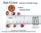 Silver Teardrop Beads 11x8mm Crystal Full Labrador Drops Vertically Drilled Centers Pressed Glass Drops IABC-11X8PGDC-CLF