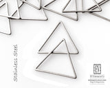 304 Stainless Steel Triangle Connectors Silver Frames for Lightweight Jewelry Clay Macrame Earring Base Seed Beads Wire Wrap #3S - 10 Pieces 0EVE2075
