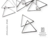 304 Stainless Steel Small Triangle Connectors Silver Frames for Lightweight Jewelry Clay Earring Base Seed Beads Wire Wrap #4S - 10 Pieces 0EVE2757