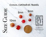 8mm Siam Red Crown Cathedral Beads with Gold Edge - Rosary Beads 0EVE1295