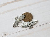 Bird Charms 3D Antique Silver Small Detailed on Both Sides Metal Flying Birds Silver Eagle Charms 00EVE719