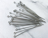 304 Stainless Steel Eye Pins 2" 21 Gauge Wire - Durable Resistant to Corrosion and Oxidation 0EVE1370