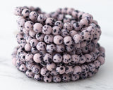 Speckled Egg Beads 6mm Round Druk Bead Matte Pastel Purple Thistle with Black Speckles 0EVE1990