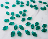 12x7mm Side Drilled Leaf Beads Teal Dark Green Czech Pressed Glass Leaves 0EVE1892